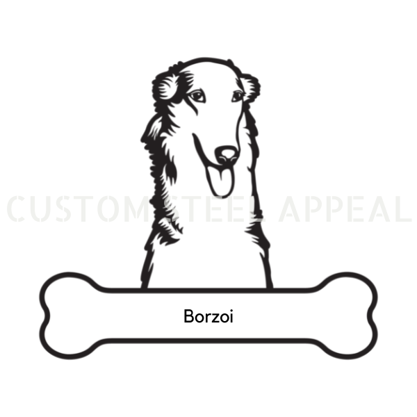 Borzoi Dog Portrait Signs