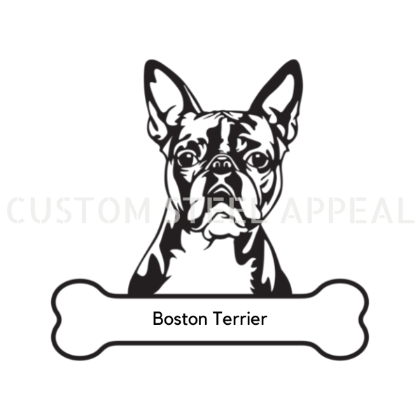 Boston Terrier Dog Portrait Signs