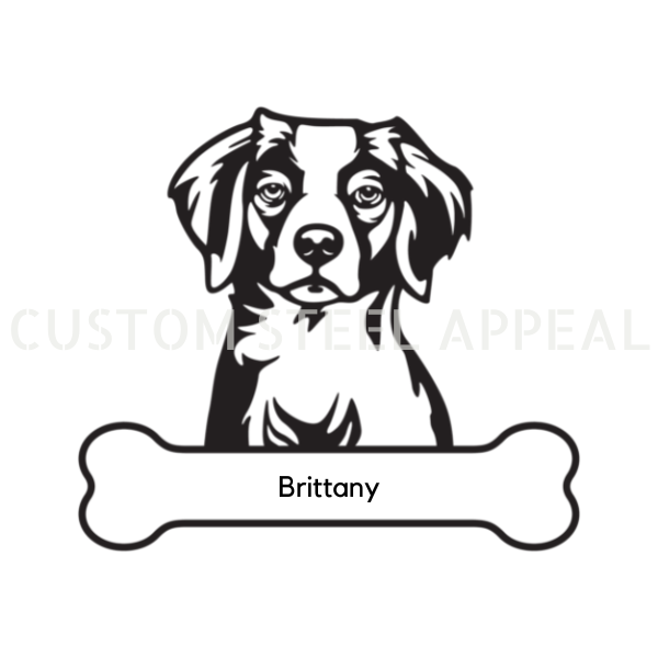 Brittany Dog Portrait Signs