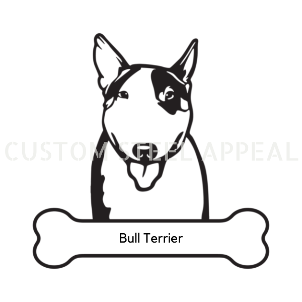 Bull Terrier Dog Portrait Signs