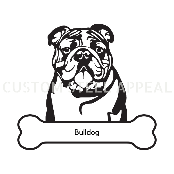 Bulldog Dog Portrait Signs