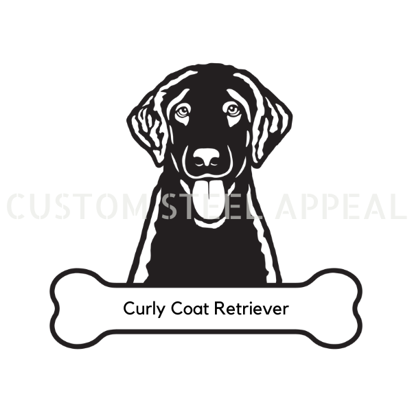 Curly Coated Retriever Dog Portrait Signs