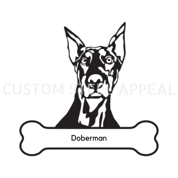 Dobermann Dog Portrait Signs