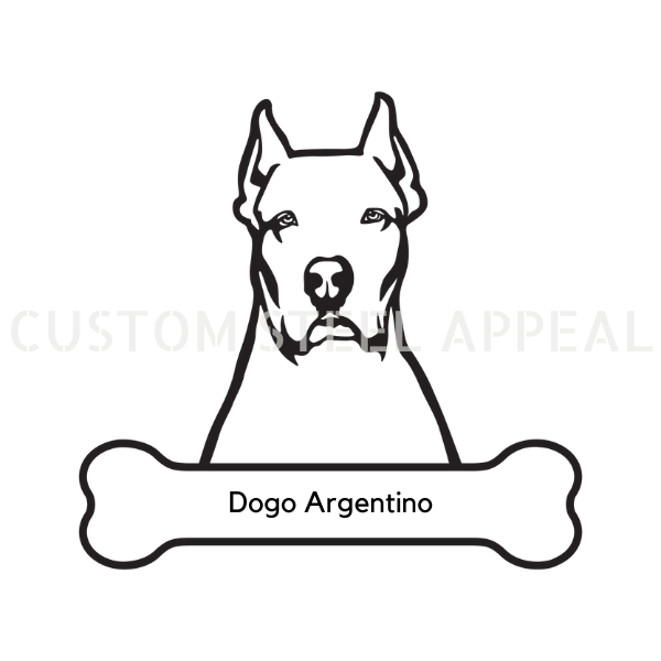 Dogo Argentino Dog Portrait Signs