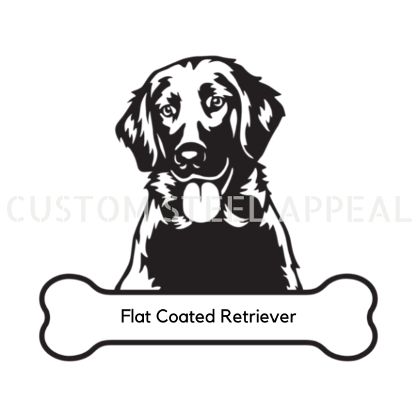 Flat Coated Retriever Dog Portrait Signs