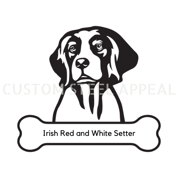 Irish Red and White Setter Dog Portrait Signs