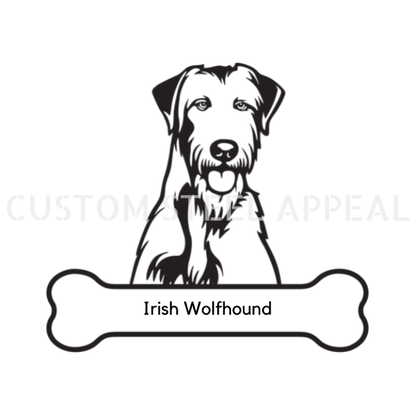 Irish Wolfhound Dog Portrait Signs