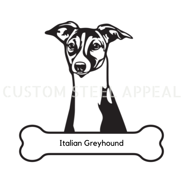 Italian Greyhound Dog Portrait Signs