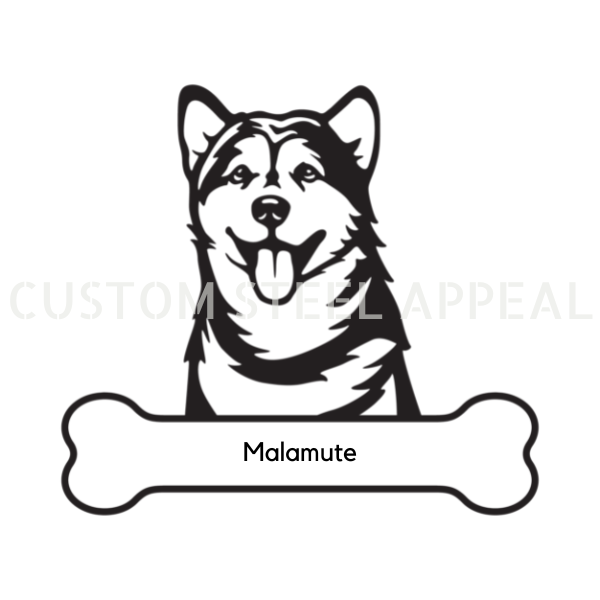 Malamute Dog Portrait Signs