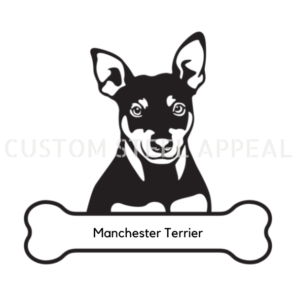 Manchester Terrier Dog Portrait Signs