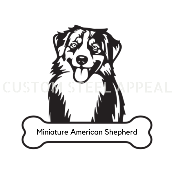 Miniature American Shepherd Dog Portrait Signs