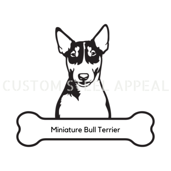 Miniature Bull Terrier Dog Portrait Signs