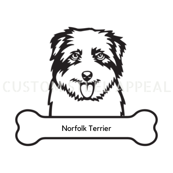 Norfolk Terrier Dog Portrait Signs