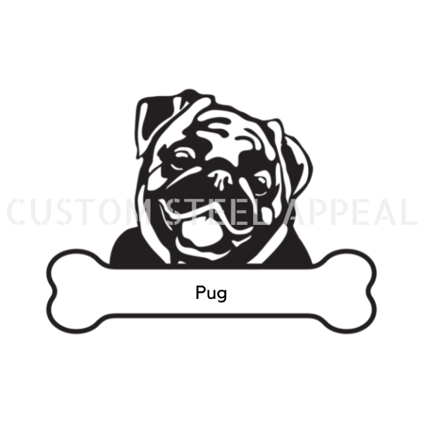 Pug Dog Portrait Signs