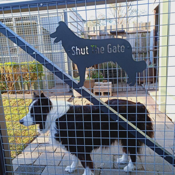 Border Collie Shut the Gate Dog Sign