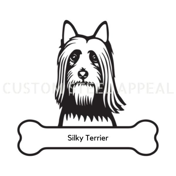 Silky Terrier Dog Portrait Signs