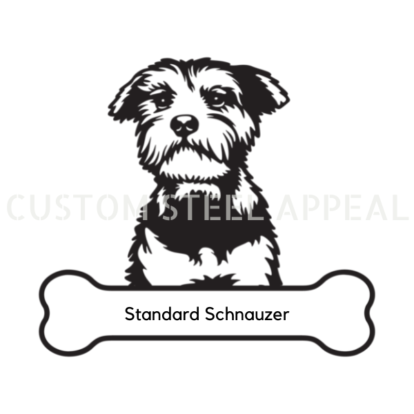 Standard Schnauzer Dog Portrait Signs