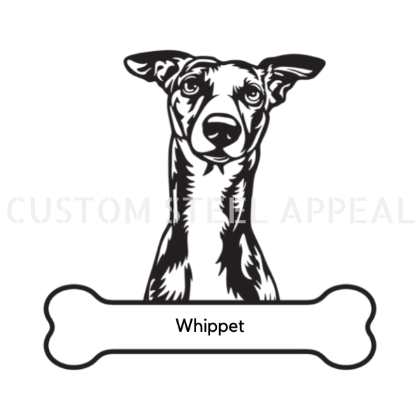 Whippet Dog Portrait Signs