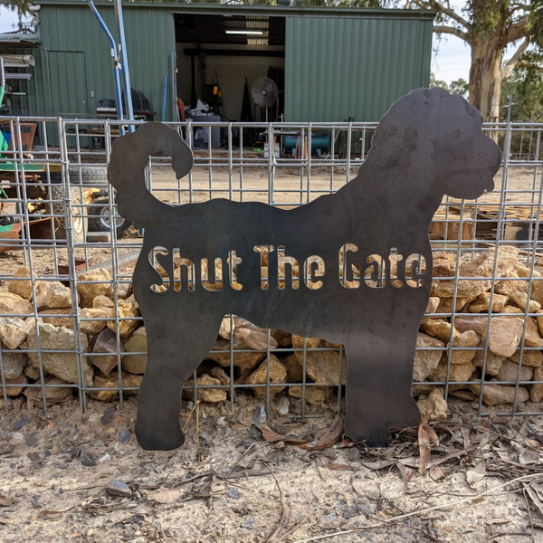 Groodle Shut the Gate Dog Sign