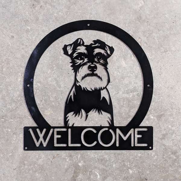 Schnauzer Dog Portrait Signs