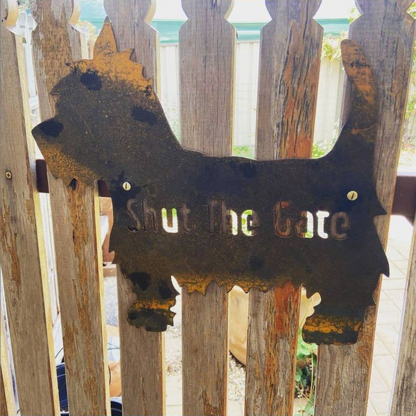 West Highland Terrier 2 Shut the Gate Dog Sign